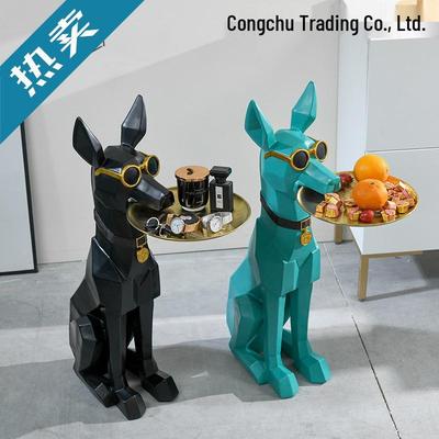 Большое напольное украшение в виде собаки добермана в очках - Идеальный подарок на новоселье