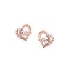 ESTELLE [WEB Exclusive] Dancing Stone Cubic Zirconia Silver and Pink Gold Plated Dancing Stone Heart Motif Earrings (0771-0397-0011-0000)