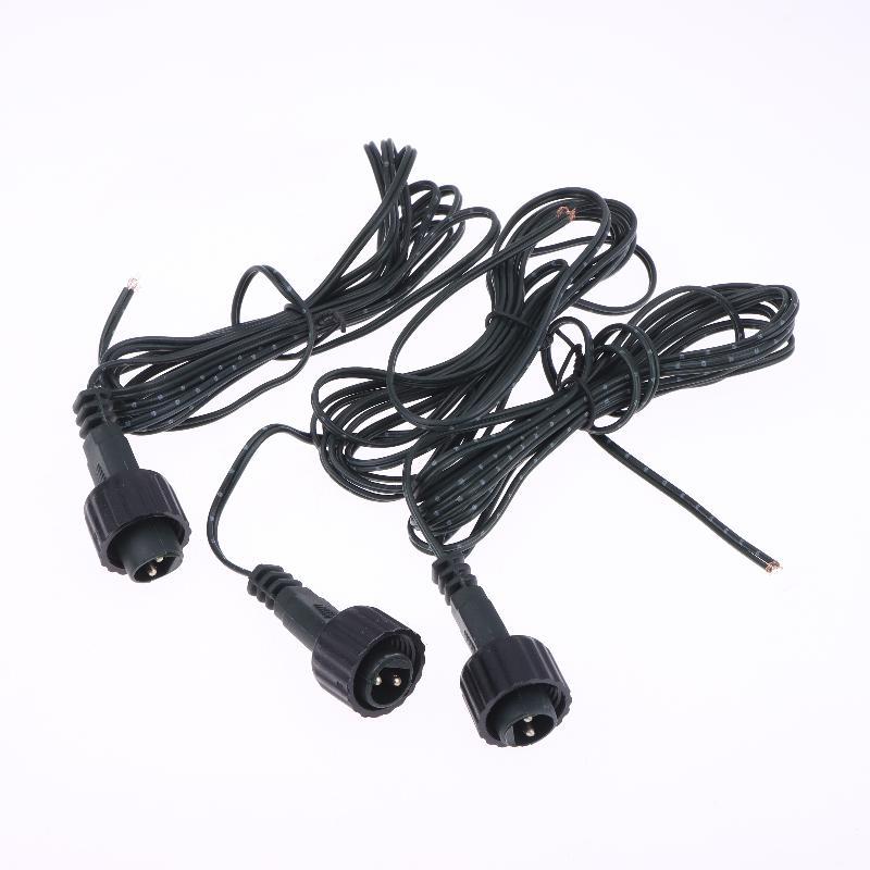 Outdoor Solar Light Waterproof Extension Cable For Solar Panel 2Pin LED Connector Male 2 Meters Black 2Pin Plug Connector Wire