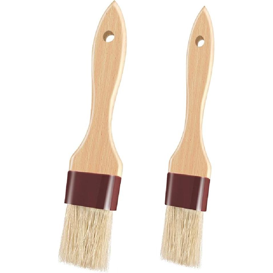 Pastry Brushes for Baking Basting Brush with Boar Bristles and Beech Hardwood Handles Culinary Oil Brush for Barbecue Butter Grill BBQ Sauce Baster