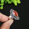 Кольцо из серебра 925 пробы с натуральным красным сердоликом, размер 12, w4P81