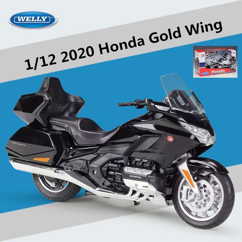 Масштаб 1/12 Welly 2020 Honda Gold Wing, литая под давлением модель мотоцикла, сверхмощный дорожный мотоцикл, коллекция игрушечных автомобилей из сплава, подарок для детей
