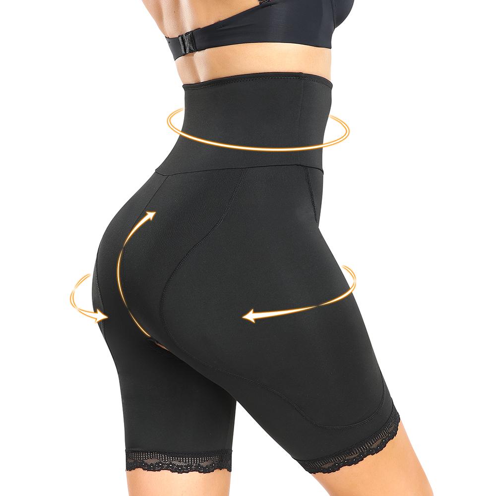 Женские корректирующие трусики с мягкой подкладкой для женщин, увеличивающие ягодицы, шорты с контролем живота, шорты со шнуровкой на бедрах