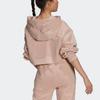 adidas Повседневная свободная короткая толстовка с капюшоном женская толстовка розовая GL7337