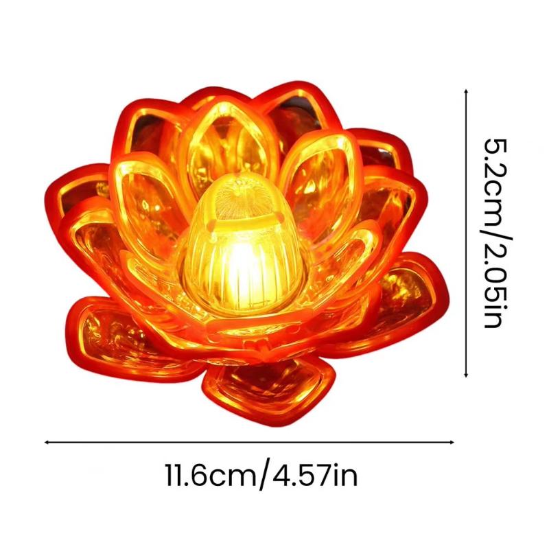 Electronic Flameless LED Lotus Candle Lamp Energy Saving Warm White Light for Home Living Room Table Decor Gift