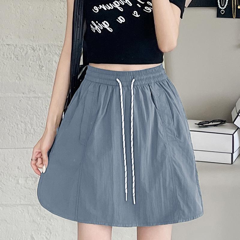 Apricot 2025 Women's A-line Elastic Waist Skirt Shorts - Loose, Slimming, Anti-exposure.
