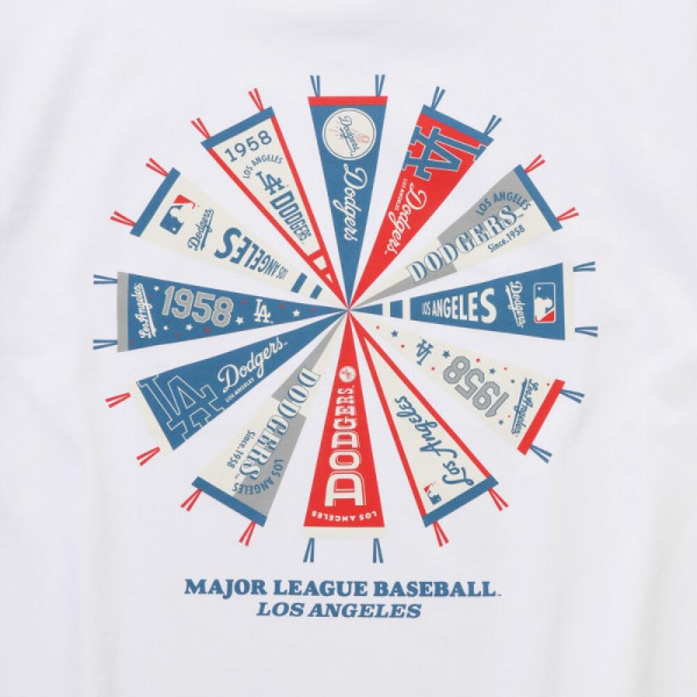New Era La Dodgers Командная футболка с флагом белая