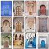 Марокканская дверь Индийская дверь Настенное искусство Холст Печать Картина Архитектура Марракеша Постер Бохо Исламское настенное искусство Картина Декор дома