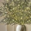10 шт. Рождественские ветки сосны Норфолк с подсветкой, предварительно освещенные искусственные сосновые стебли для DIY венков, наполнители для ваз, внутренний и наружный декор