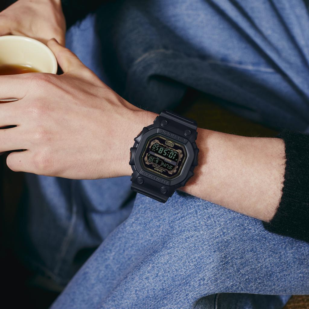 Casio Мужские часы G-SHOCK из смолы, водостойкость 200 м, ударопрочность, будильник, кварцевые часы GX-56RC-1