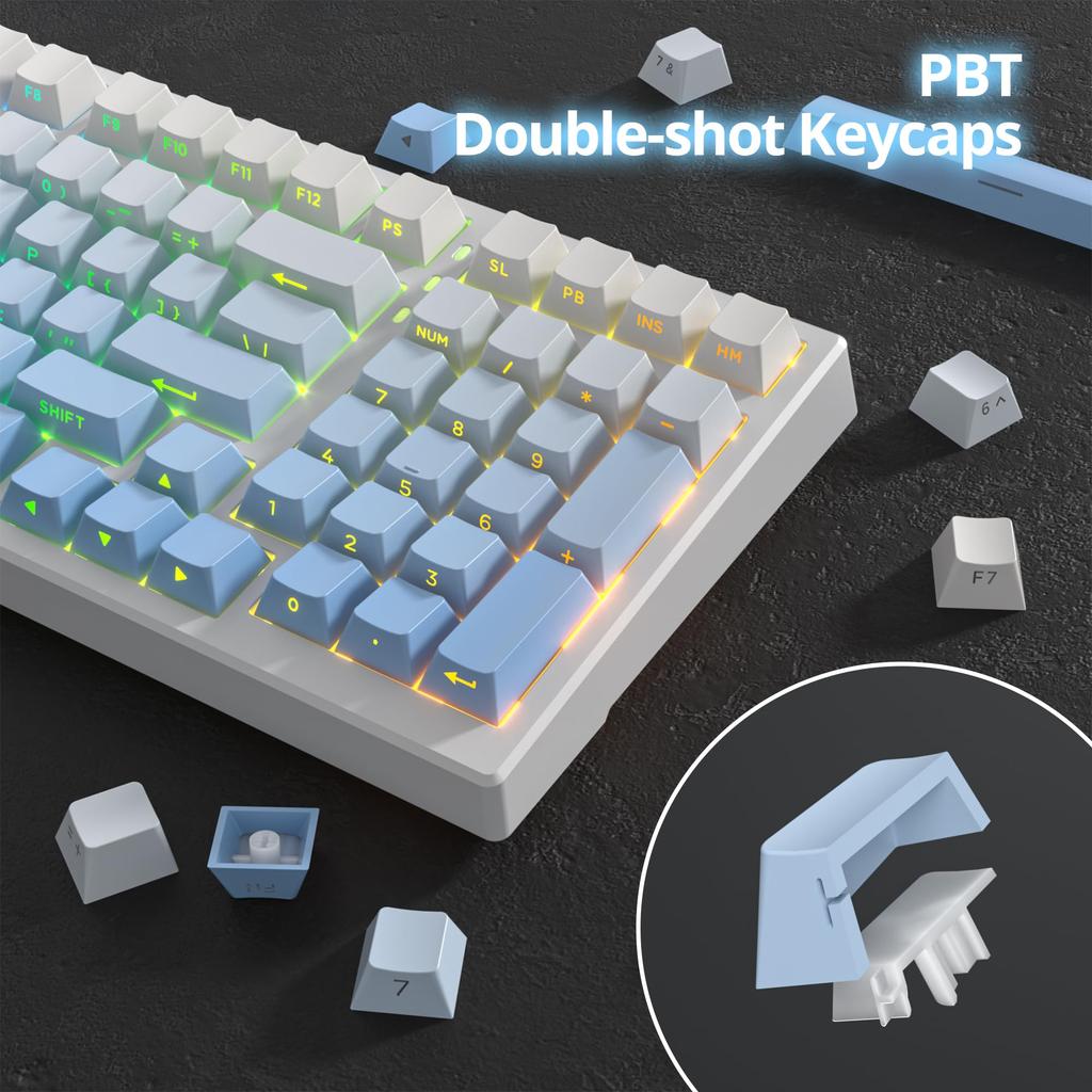 135 клавиш, PBT градиентные кейкапы с боковой печатью, 75% профиль Cherry, минималистичный стиль, пользовательские кейкапы с подсветкой для механических клавиатур
