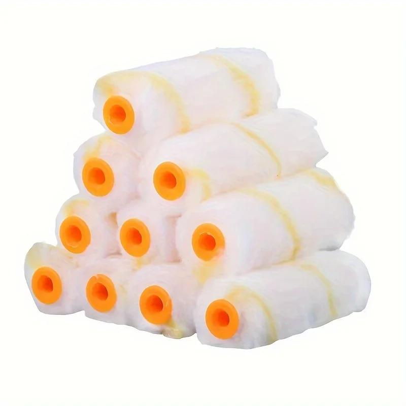 Одноразовый набор мини-валиков с 10 4-дюймовыми чехлами, 30-сантиметровая длинная рама валика для покраски стен, практичный инструмент