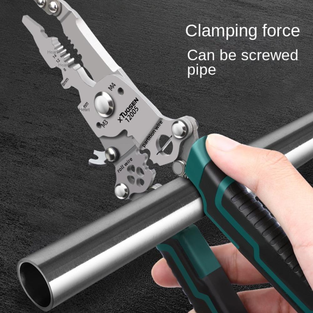 High-carbon Steel Electrician Crimpe Pliers Foldable Pincers New Wire Stripping Pliers Electrician
