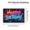Glow Happy Birthday Backdrop Banner Bbirthday Party Decoration Kids Glow Party Supplies Happy Birthday Background