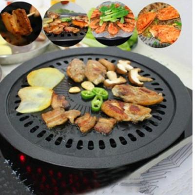 Железная сковорода для гриля для барбекю, корейское мясо, жареный гриль, пластина для гриля с держателем, антипригарное барбекю, сковорода, инструменты для легкой очистки