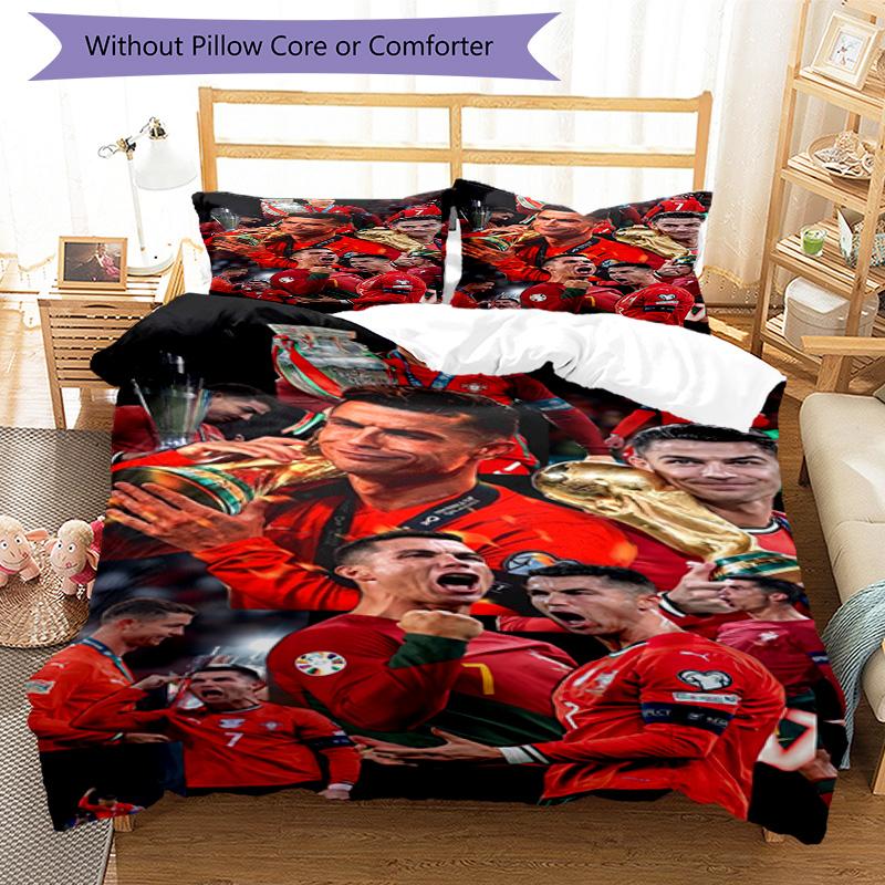 Ronaldo's Ronaldo Juventus Legend Bedding Set, Breathable Duvet Cover with Pillowcases, Soft Bed Linen for Bedroom Home Decoration, Perfect Festival B