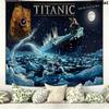 Titanic Wall Tapestry Aesthetic Wall Hanging Printed Fabric Blanket Decorative Tapestries for Bedroom Living Room Home Decor