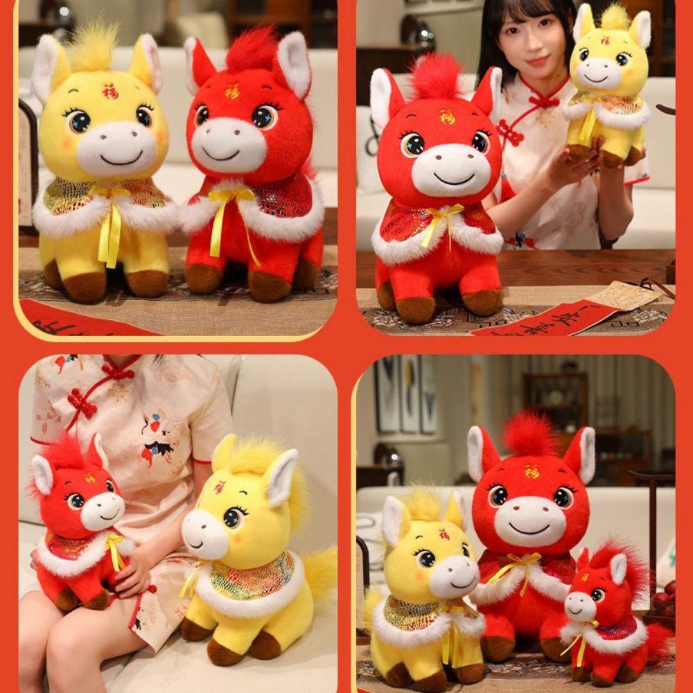 with Flower Horse Animal Stuffed Toy PP Cotton Horse Plush Doll Pentant Year of Horse