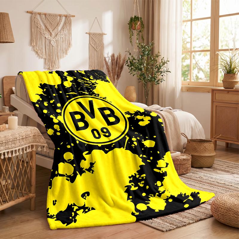 Borussia Dortmund Print Flannel Blanket Soft Warm Sofa Bed Throw Blanket For Home Office Bedroom