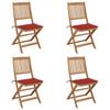 Day and Night - Day and Night Folding Garden Chairs 4 Units and Cushions Solid Acacia Wood