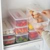 1Pc Covered Rectangular Refrigerator Fresh-Keeping Storage Box Plastic Transparent Large Capacity Sealed Storage Box