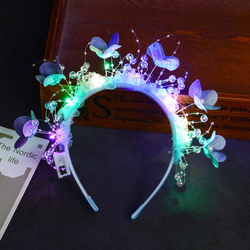 Butterfly Decoration LED Light-Up Hairband Sweet Flower Headband Birthday Party