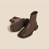 Women's Autumn Winter Boots Retro Square Toe Ankle Boots for Women Fashion Chelsea Low Heels Platform Women Shoes Short Botas