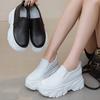 Platform-soled Loafers Women's Shoes In the Autumn of 2025, the New Versatile Lazy One-pedal Lychee Pattern Casual Shoes, Casual Tide