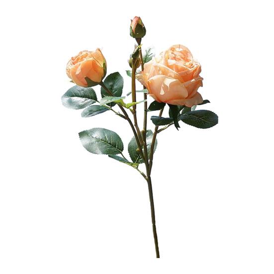 Искусственная роза со стеблем, зеленые листья, реалистичный искусственный цветок, украшение для свадебной вечеринки, домашнего офиса, стола, искусственная цветочная ветка, украшение