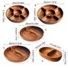 Round Divided Servings Tray Wood Nut Holder Serving Dishes Dried Fruit Tray Appetizers Tray Dish Platters Easy To Clean