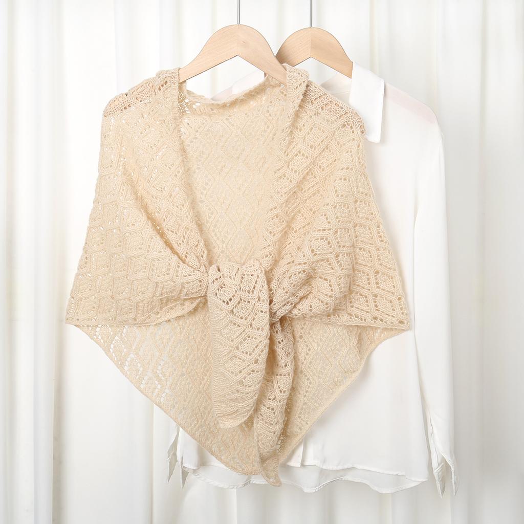 Вязаный Ажурный Ложный Воротник Шаль Шарф Модный Пуловер Легкий Однотонный Ажурный Вязаный Большой Шарф для Женщин Накидка