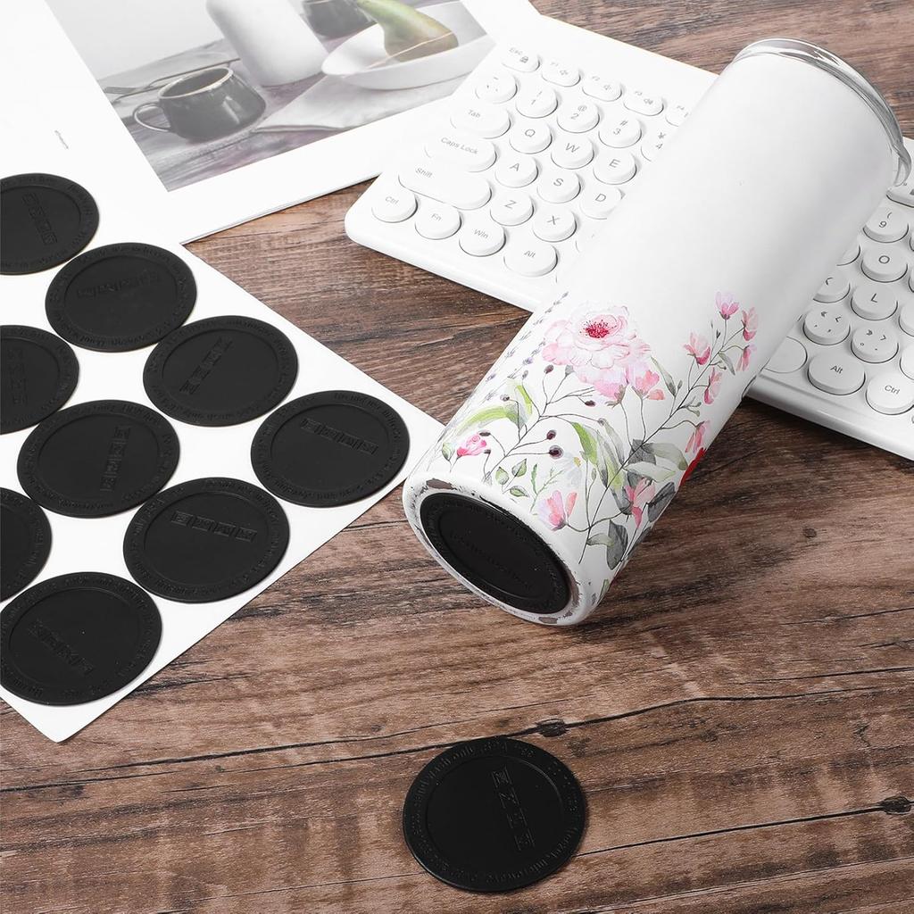 75Pcs Rubber Bottoms for Sublimation Tumblers,Protective Anti-Slip Silicone Bottoms with Adhesive for Skinny Tumblers, Thermal Bottle,Mason Jars