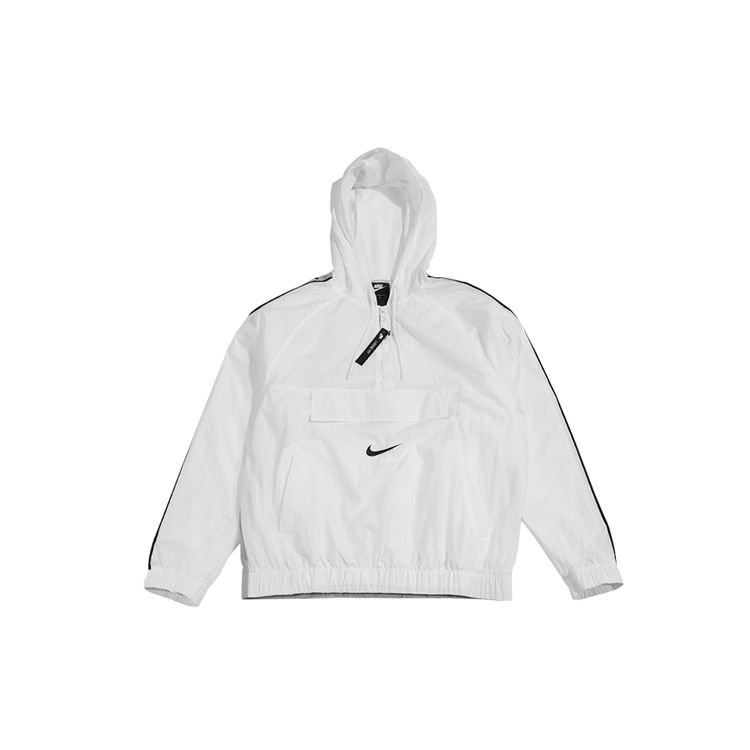 Nike Large Back Logo Half-Zip Hooded Jacket Men Jackets White CD0420-100
