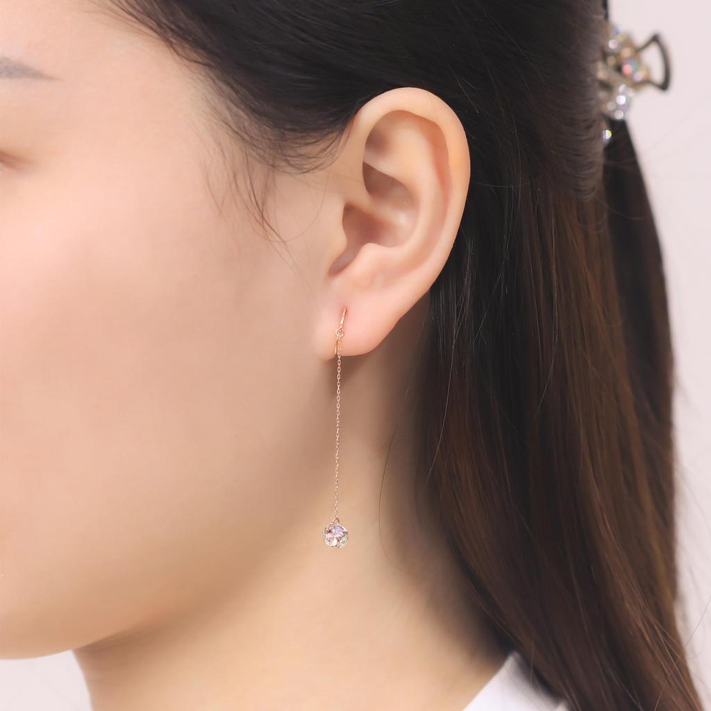 BLOOM Earrings K10 Pink Gold Cubic Zirconia [Official] [Bloom] Women's (from Spring) 0283-0507-0019-0000