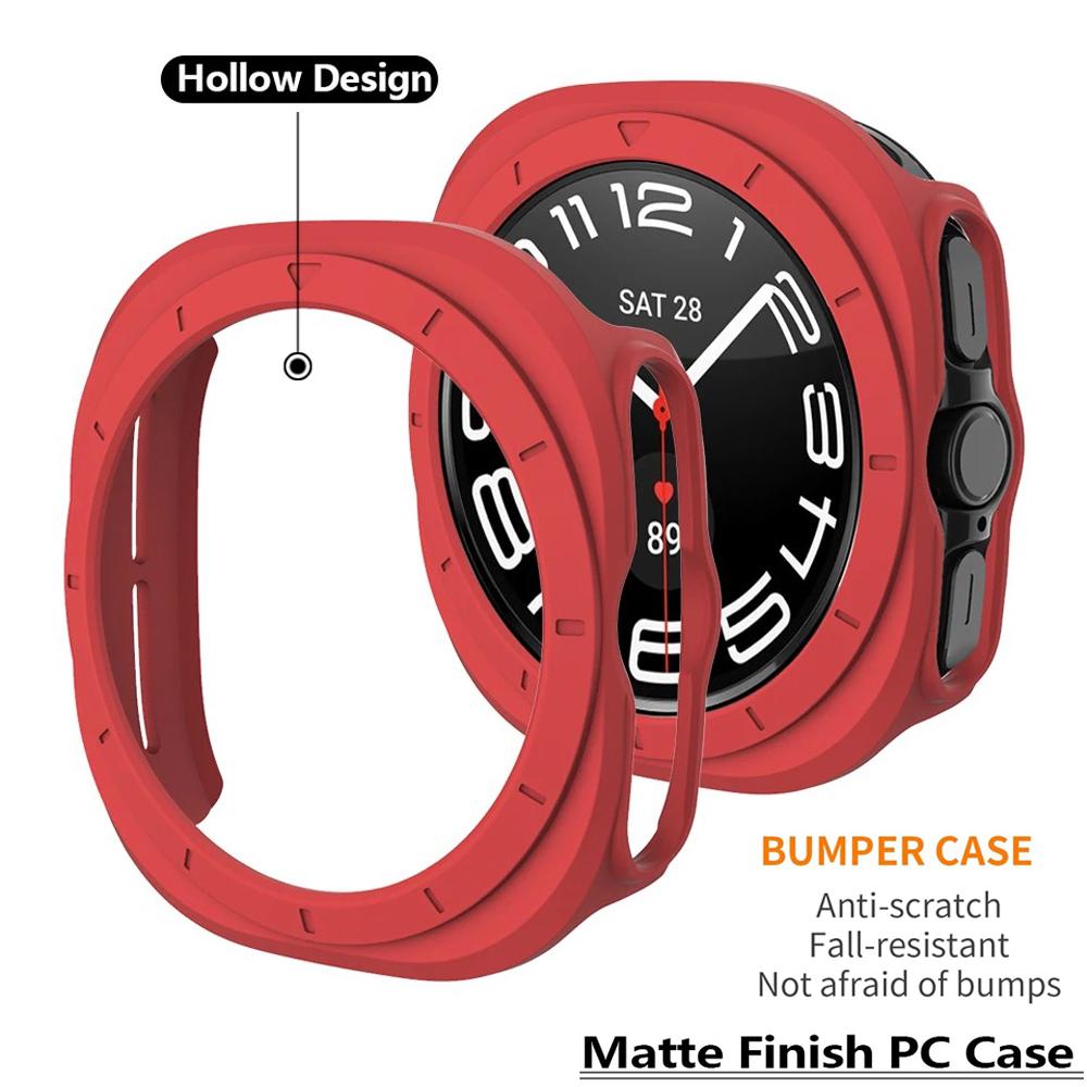 PC Matte Watch Case For Samsung Galaxy Watch 7 Ultra Case Hollow Hard Protective Cover For Galaxy Watch 7 Ultra 47mm Accessories