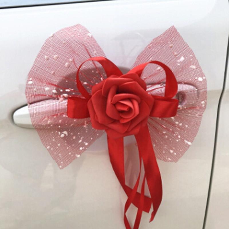 Товары для дома Свадебные украшения автомобиля Дверные ручки Зеркало заднего вида DIY Цветочный букет