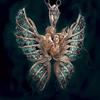 Angel Wings Diamond Butterfly Necklace European and American Exaggerated Love Pendant