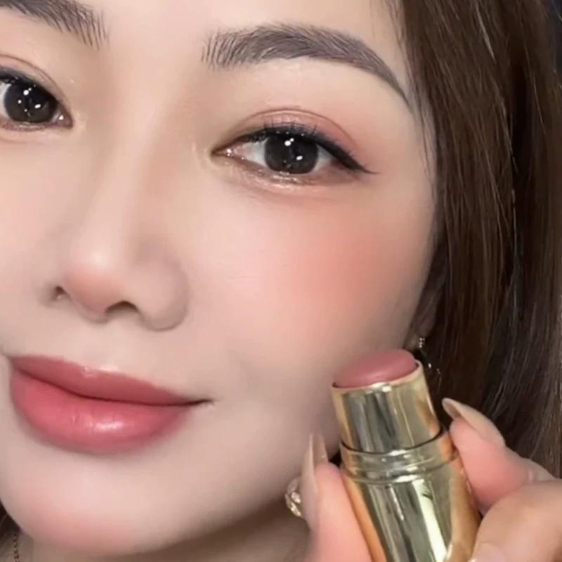 Bean Bag Double-Headed Blush Stick Red Female Paste Brightening Expansion Color Nude Makeup Nature Eye Shadow Lipstick Rouge Multifunctional