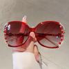 Womens UV Proof Metal Diamond Inlaid Sunglasses Style Personalized Fashionable Outfit Light Luxury Sunglasses
