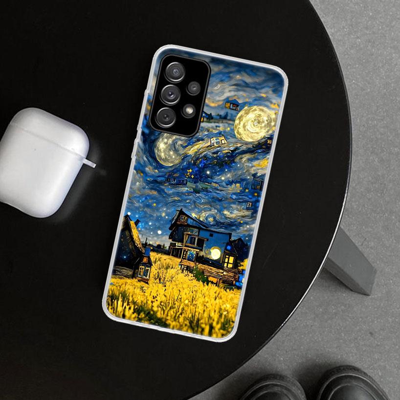 Чехол для телефона «Звездная ночь» Ван Гог для Samsung Galaxy A12 A22 A32 A52 A72 A02S A51 A50S A31 A20S A10S Note 20 Ultra 10 P