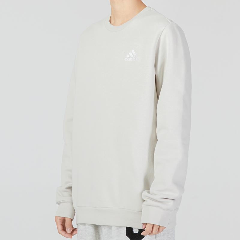 adidas Feelcozy вышитый логотип круглый вырез толстовка мужская топы белый HL2282