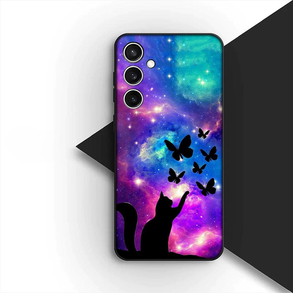 Soft Cover for Samsung Galaxy S20 S22 S21 FE Ultra Plus A07 A17 A15 A16 A25 A57 A37 Casing Phone Case Comics Cat Meow Lovely