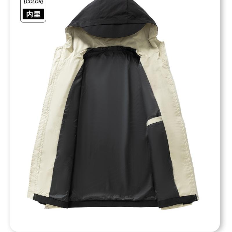 Men's Lightweight Jacket Fleece Lined Detachable Hooded Waterproof Jackets Winter Hiking Windbreaker