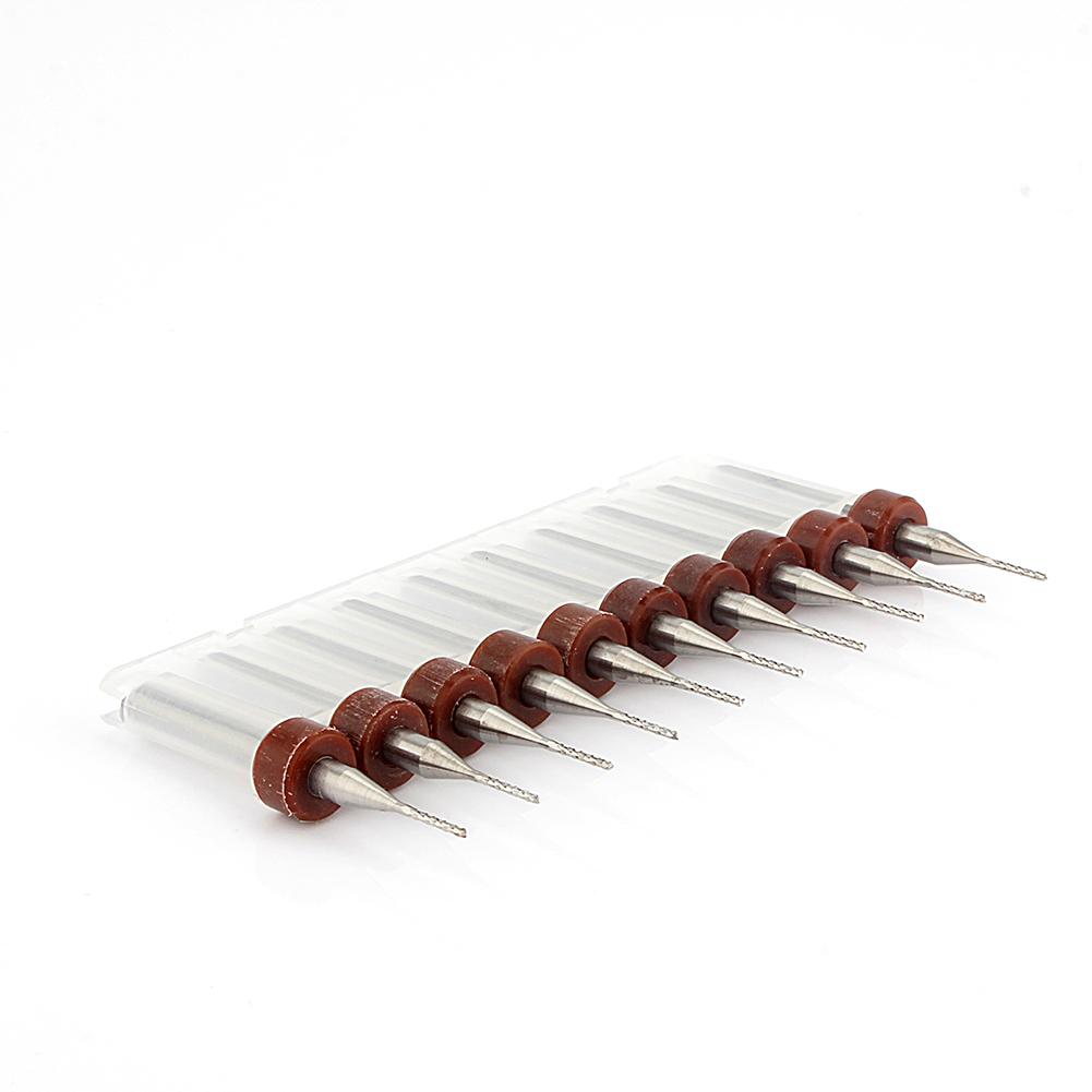 10 Carbide Drill Bits 0.8mm Tungsten Steel Blade CNC PCB Engraving Bit Tool