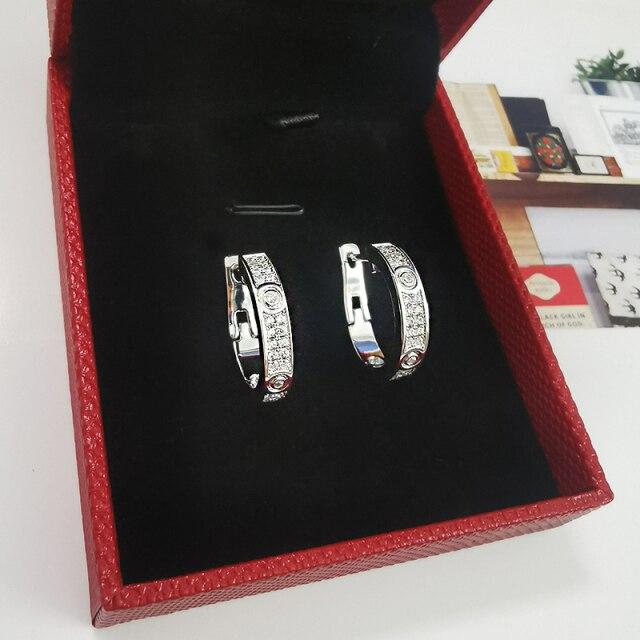 Серьги Love женские серьги-каффы из розового золота с кристаллами и нержавеющей сталью, модные ювелирные изделия без коробки