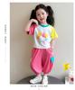 Girls' Summer Set 2026 New Fashionable Children's Short sleeved Girl Baby Summer Dress Cat Leisure Summer