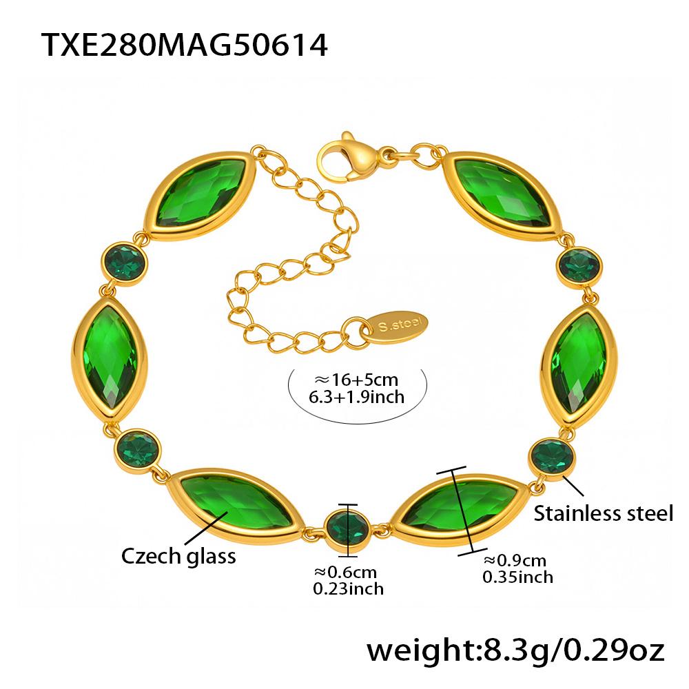 6 Цветов Граненые Чешские Стеклянные Ожерелья Браслеты Висячие Серьги на Нержавеющей Стали Цепочка Ожерелье Браслет Серьга Для Женщин