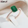 Кинель квадратный зеленый циркон винтажные кольца для женщин невесты свадебные изысканные украшения
