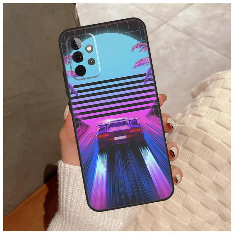 Синтвейв 80-х Ретро Автомобиль Для Samsung Galaxy A13 A33 A53 A34 A54 A14 A15 A16 A26 A36 A56 A12 A32 A52 A06 A35 A55 Чехол