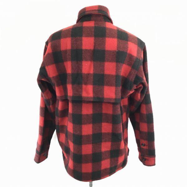 Johnson Woolen Mills/Шерстяная куртка/M/Красно-черная/Клетка буффало/Макинау Крузер(ИСПОЛЬЗОВАЛ)